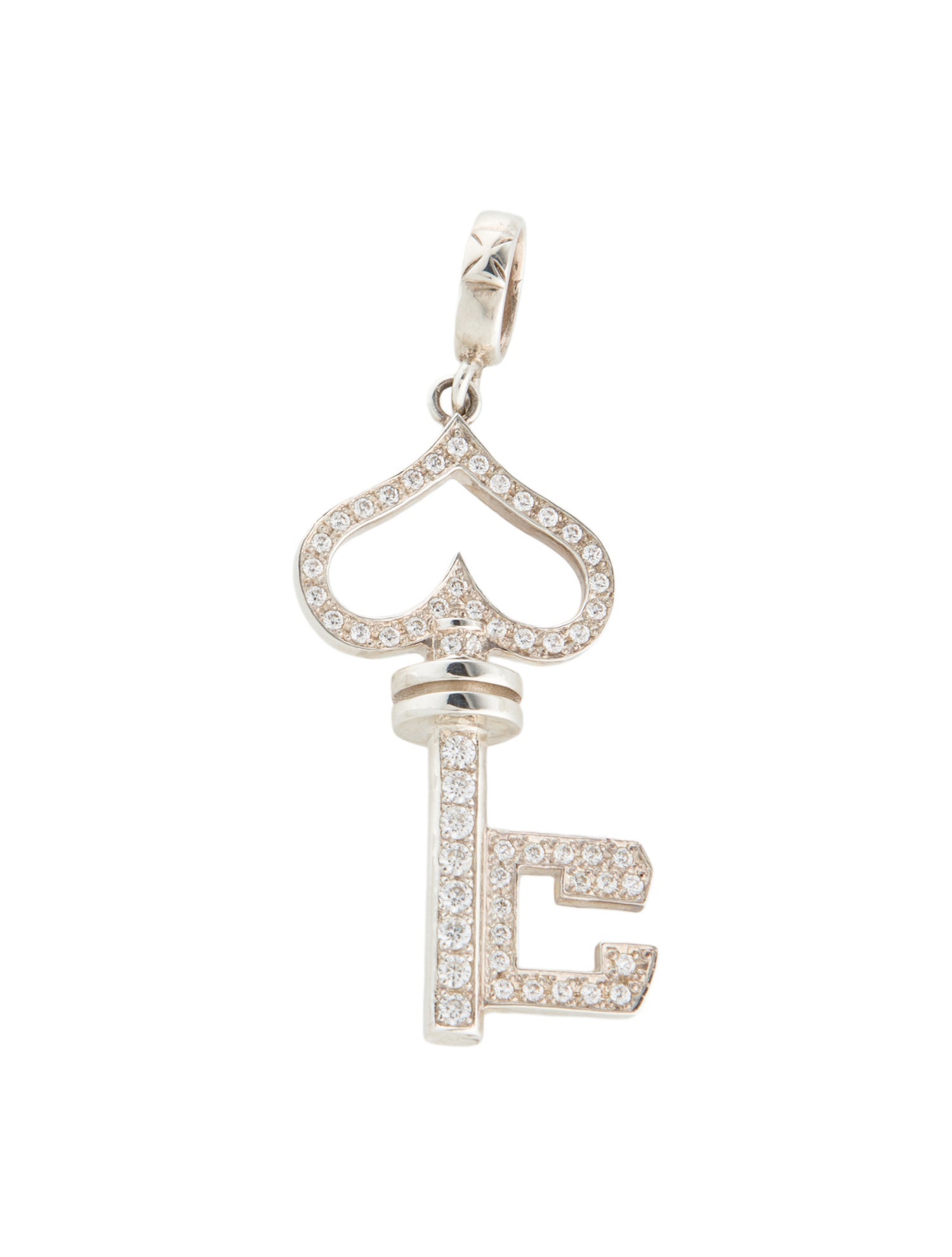 Loree Rodkin Cubic Zirconia Heart Key Pendant