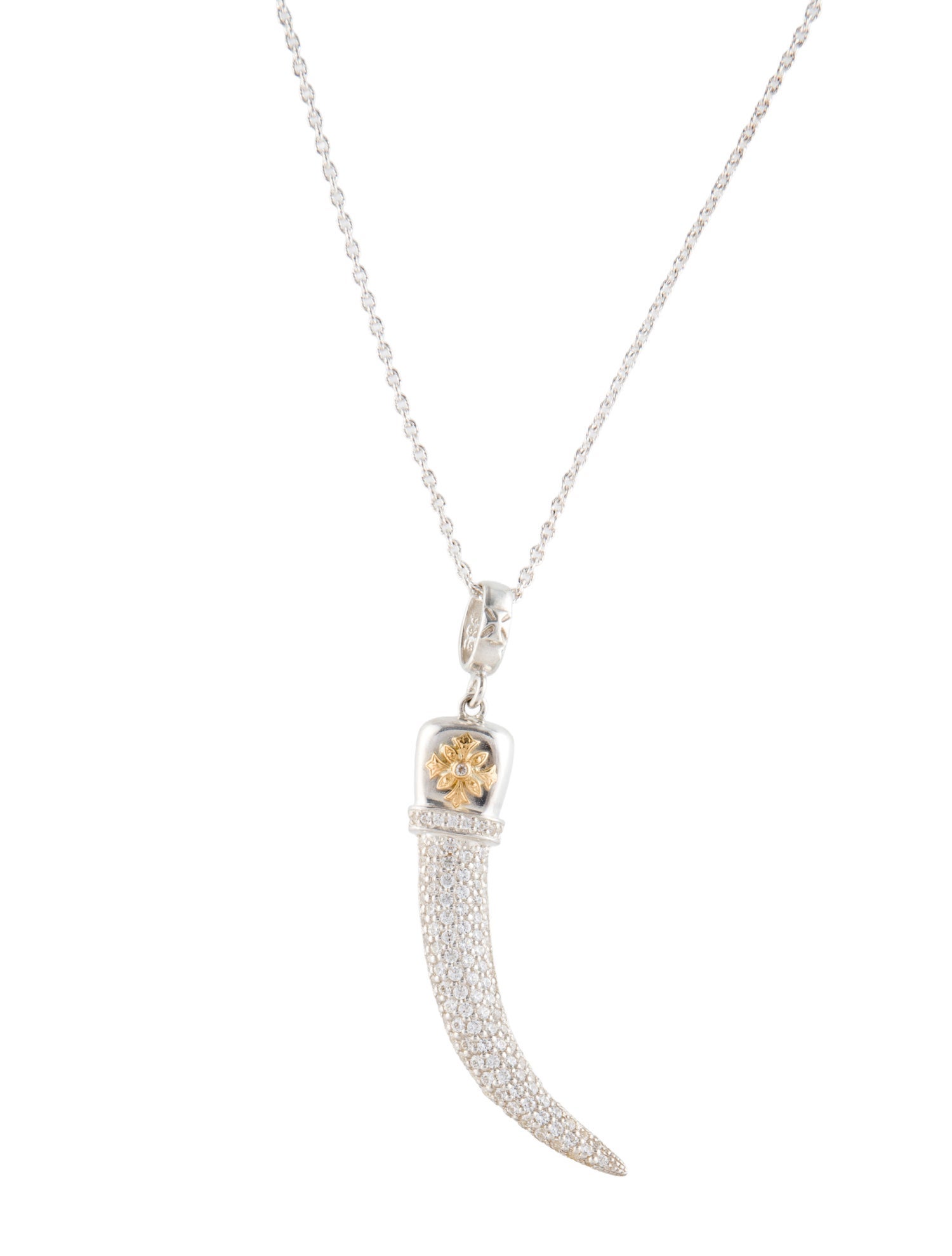 Loree Rodkin Cubic Zirconia Horn Pendant Necklace