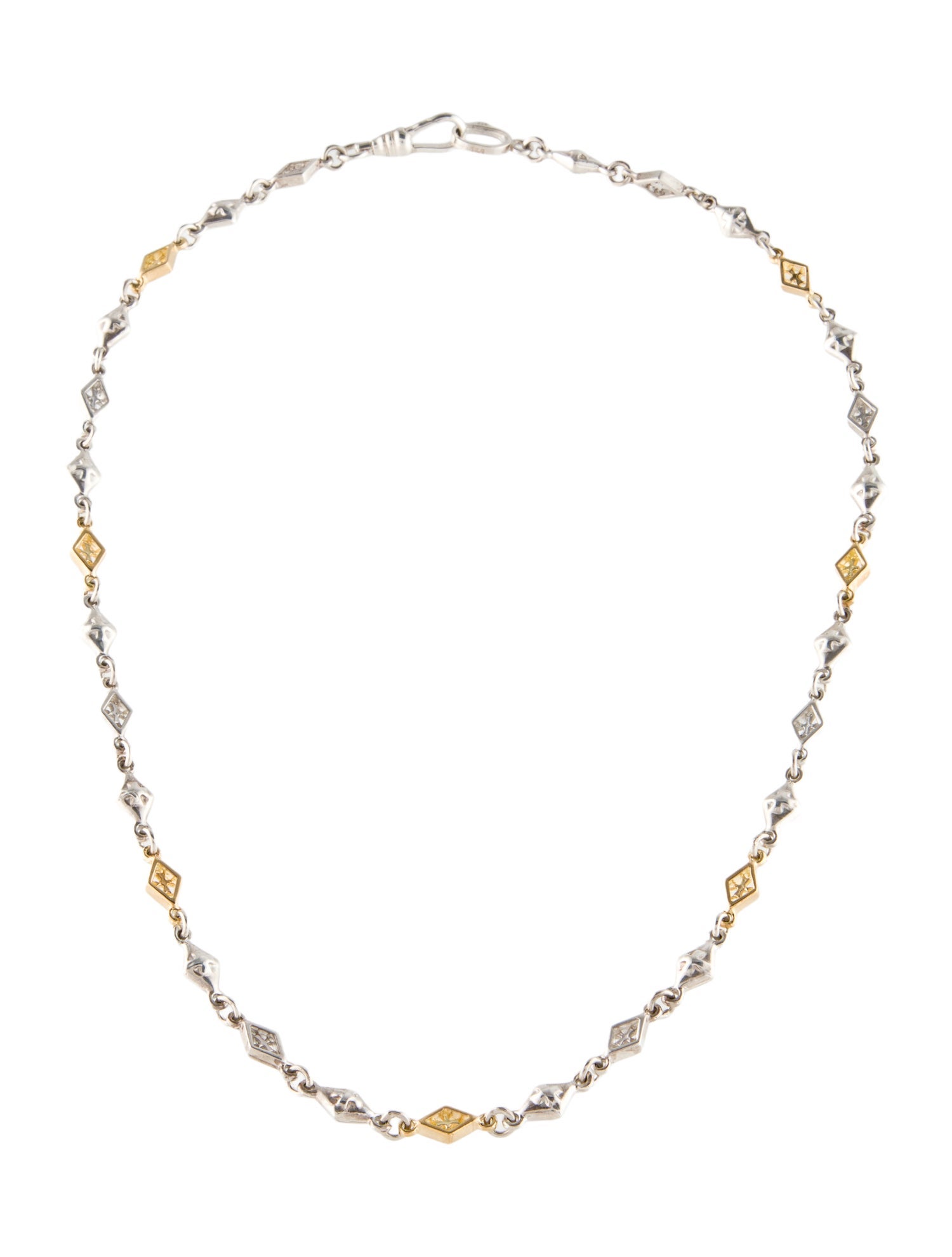 Loree Rodkin Two Tone Cross Chain Necklace