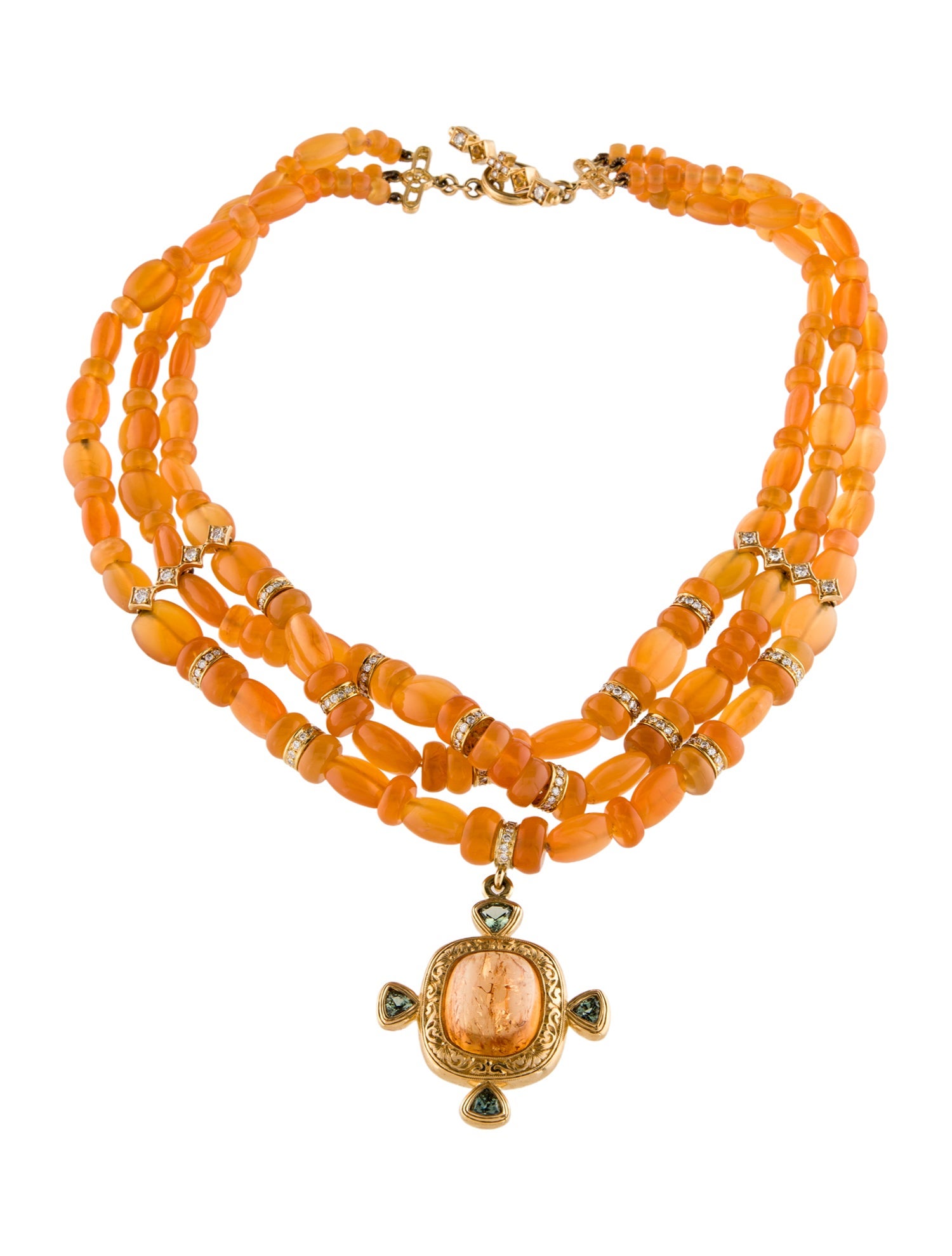 Loree Rodkin 18K Multistone & Diamond Multistrand Necklace