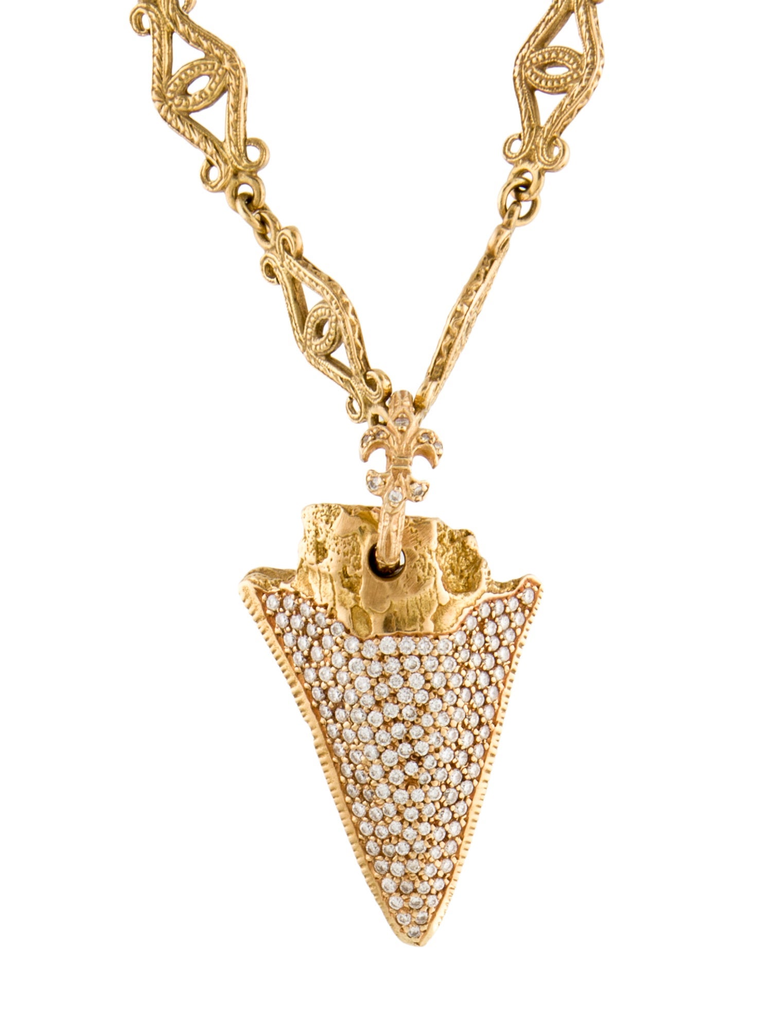 Loree Rodkin 18K Diamond Shark Tooth Pendant Necklace