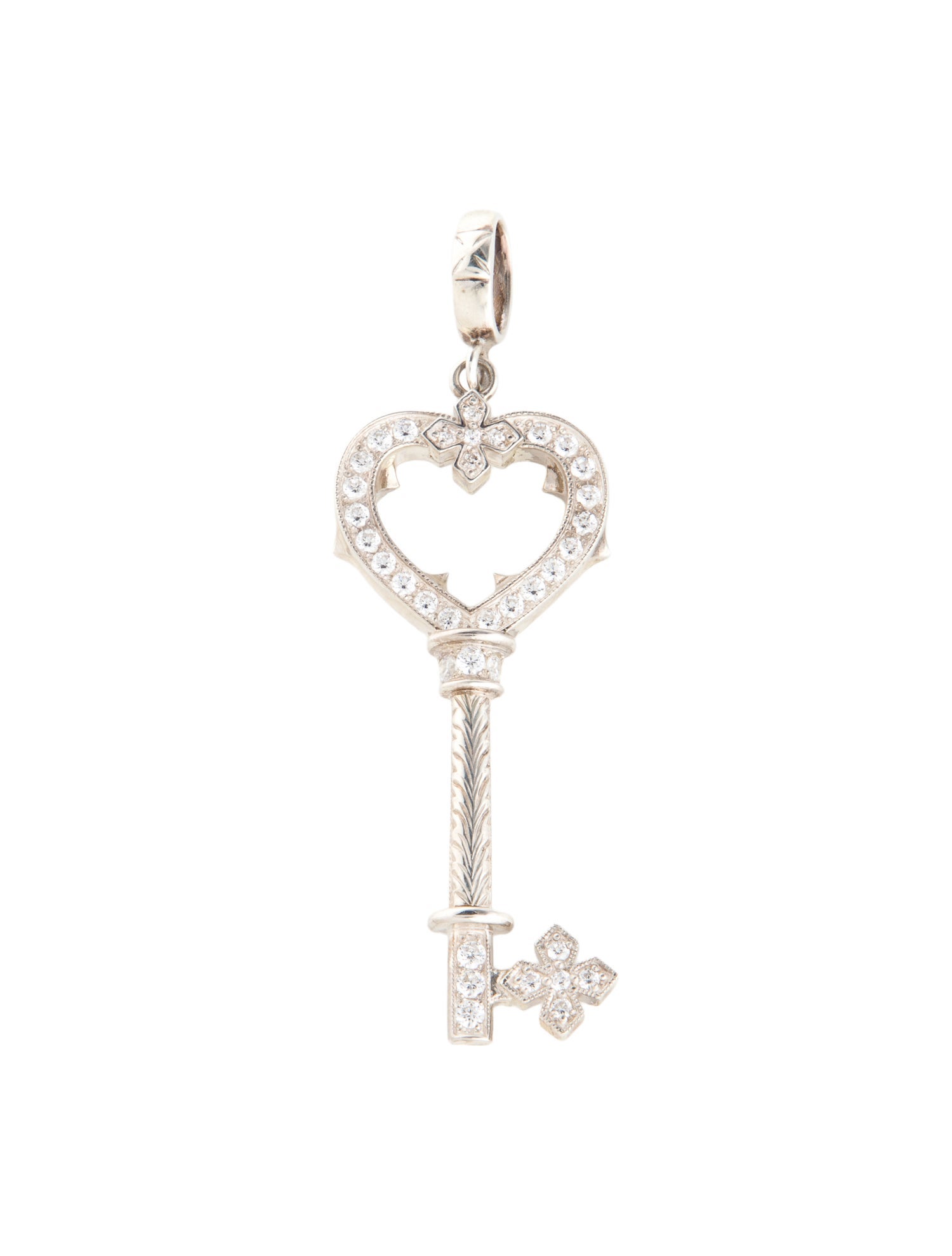 Loree Rodkin Cubic Zirconia Heart Key Pendant