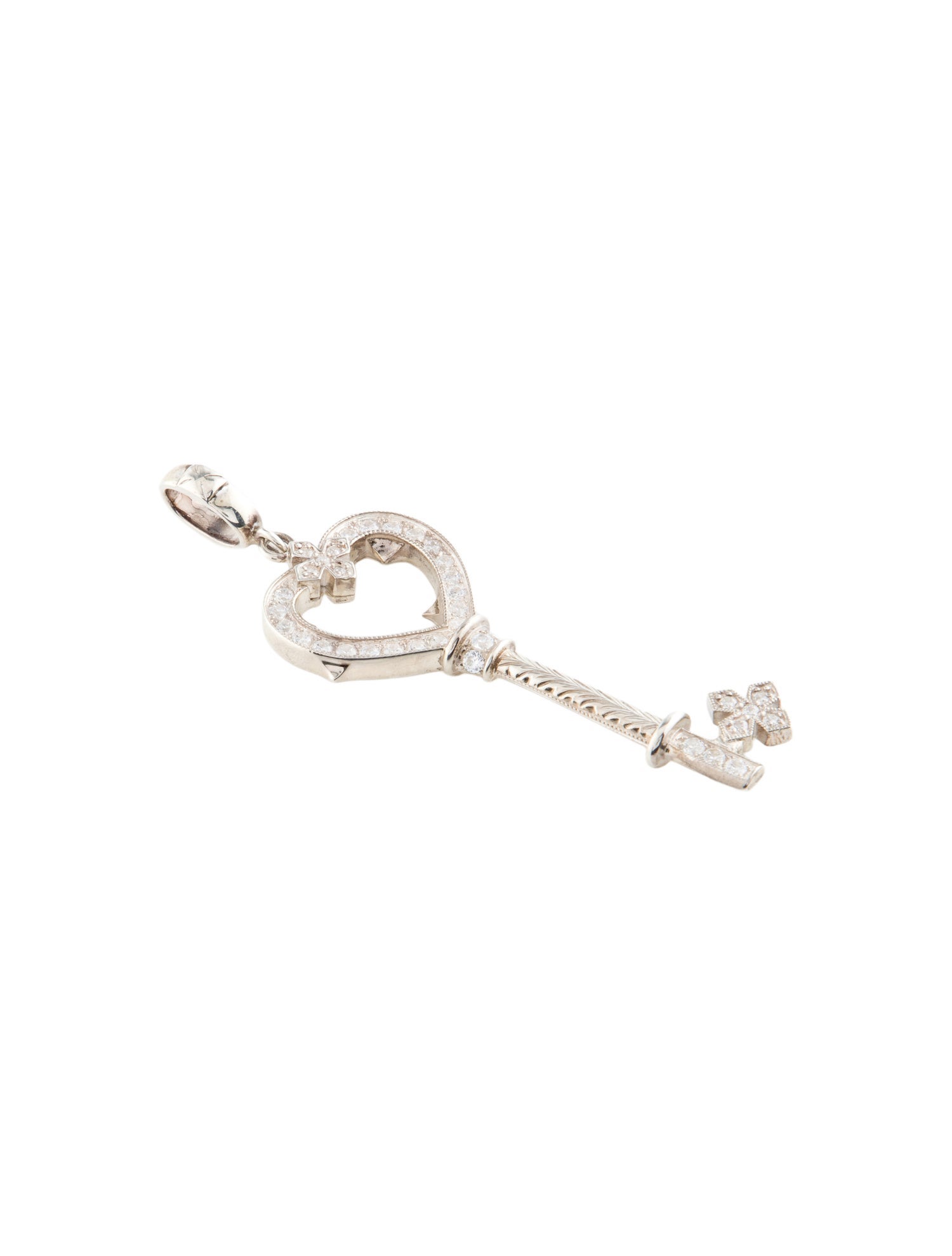 Loree Rodkin Cubic Zirconia Heart Key Pendant