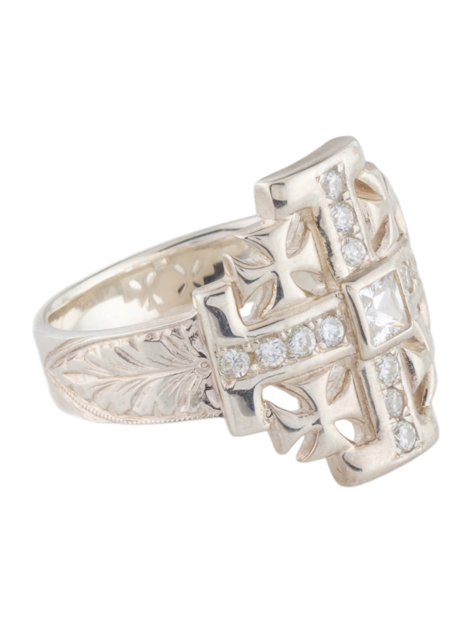 Loree Rodkin Cubic Zirconia Multi Cross Ring
