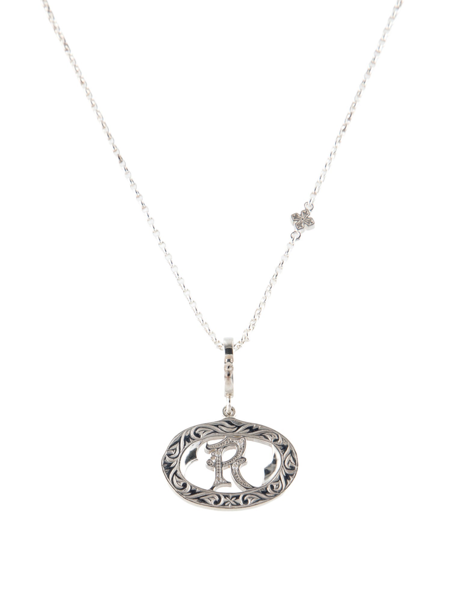 Loree Rodkin Oval 'R" Pendant Necklace