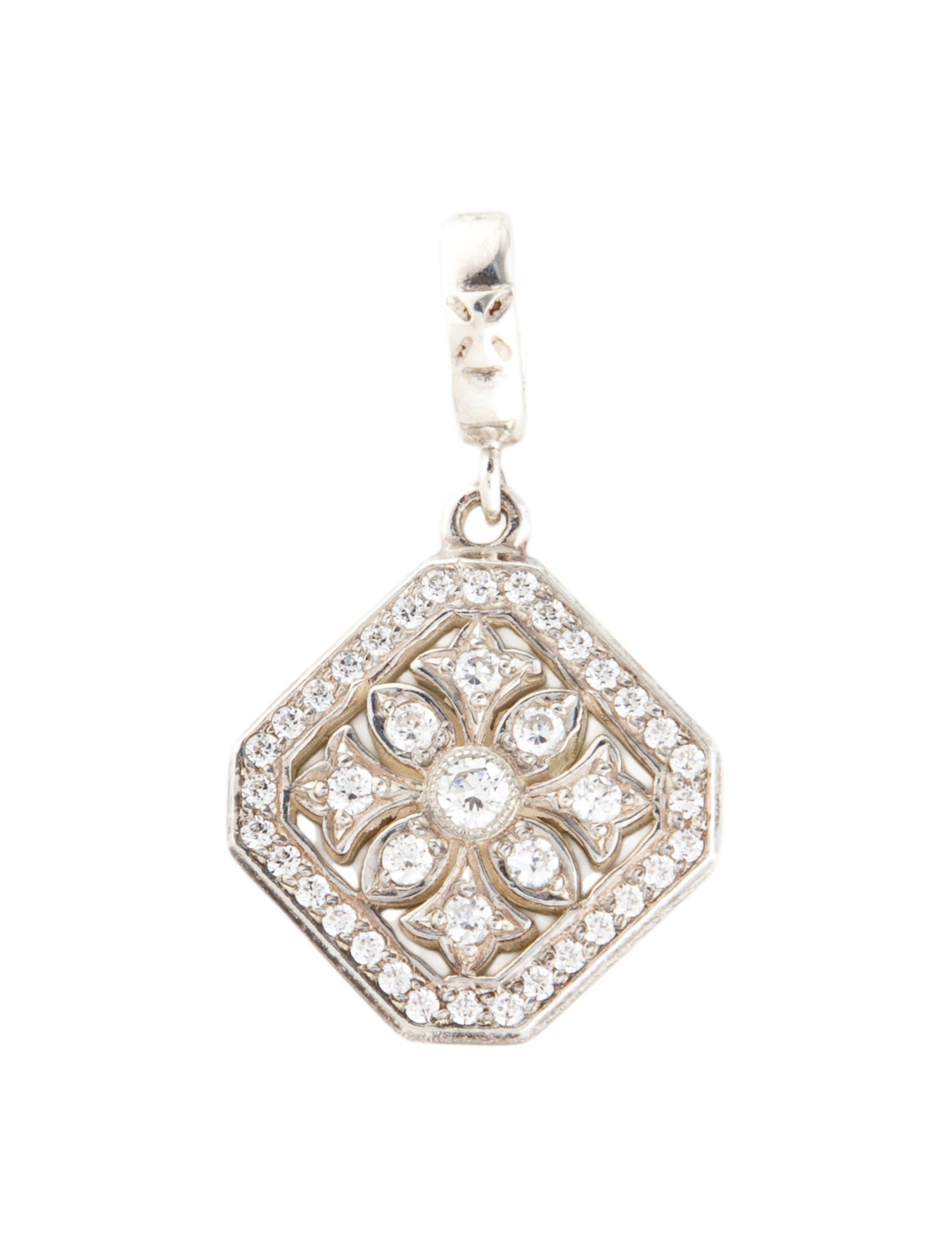 Loree Rodkin Cubic Zirconia Framed Snowflake Pendant