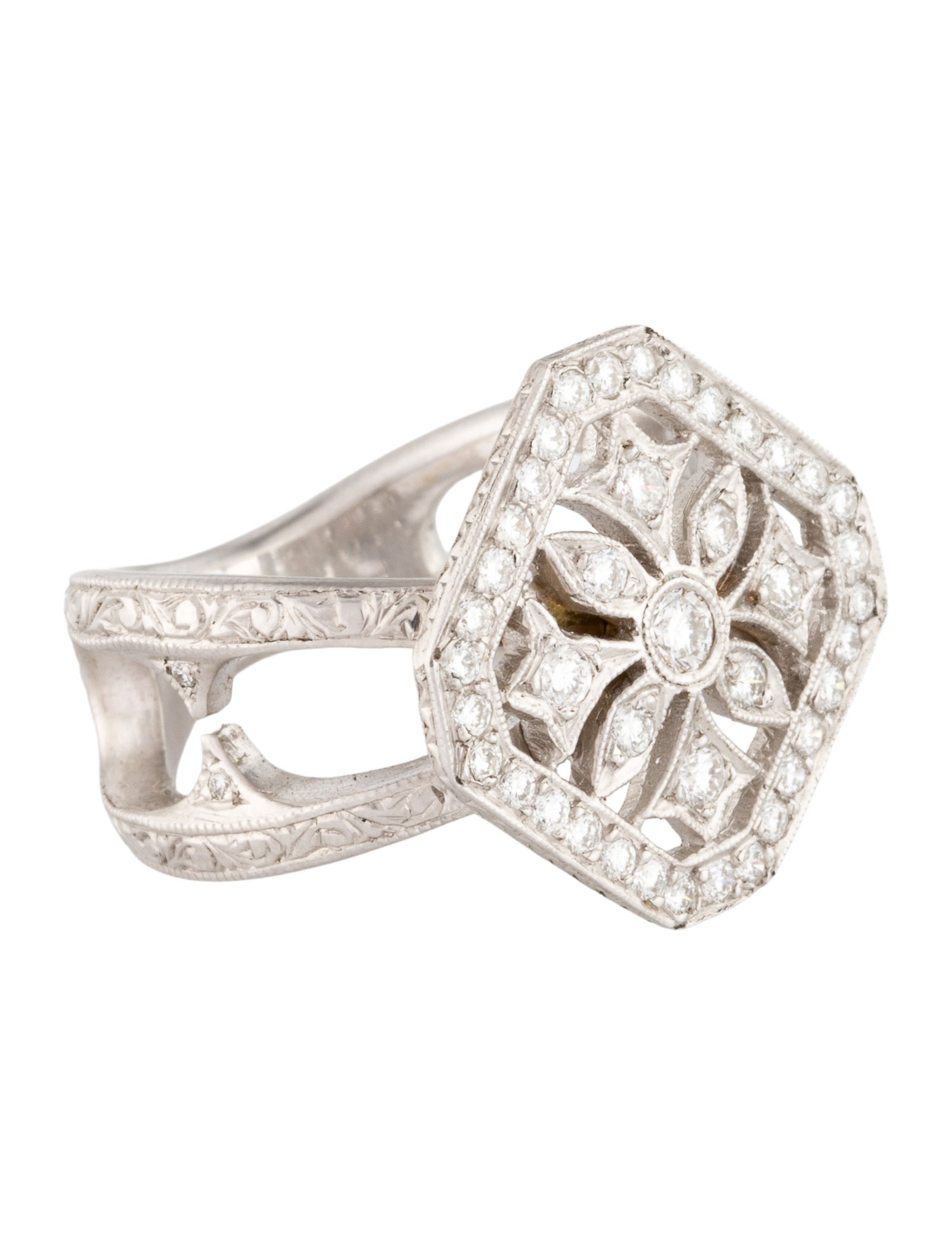 Loree Rodkin 18K Diamond Framed Snowflake Cocktail Ring