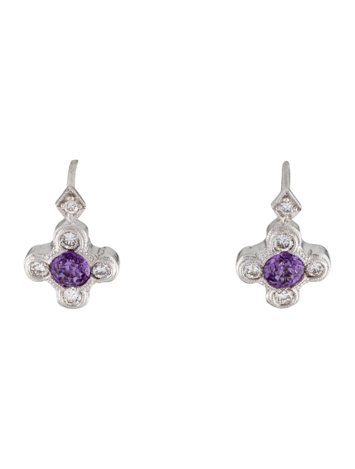 Loree Rodkin 18K Sapphire & Diamond Cross Drop Earrings