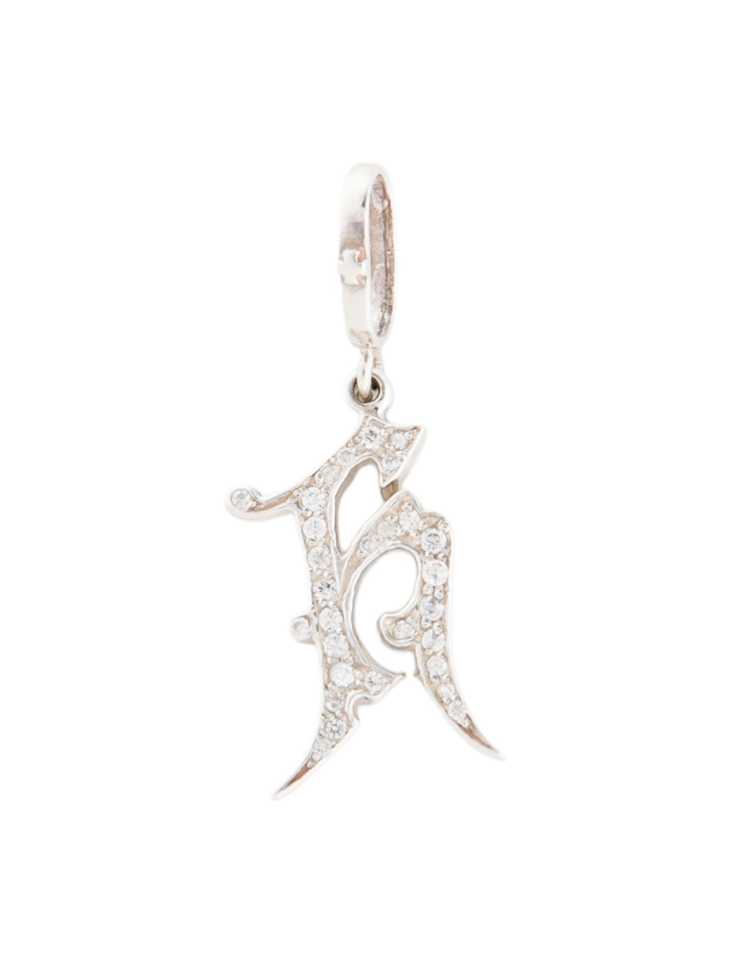 Loree Rodkin Cubic Zirconia Medieval 'H' Pendant