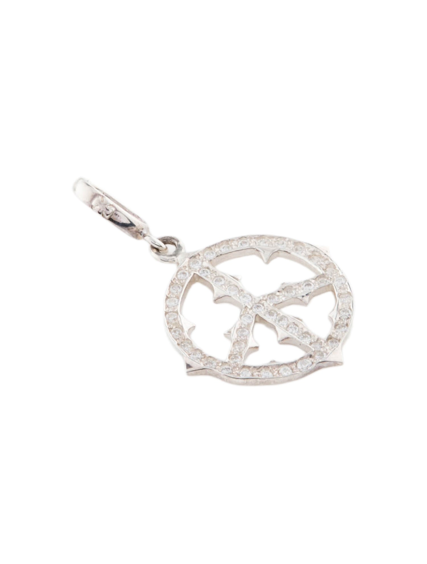 Loree Rodkin Cubic Zirconia Peace Sign Pendant