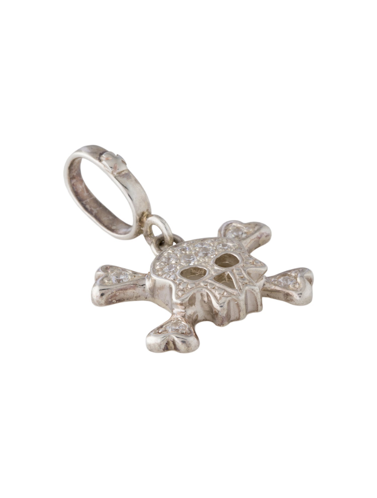 Loree Rodkin Cubic Zirconia Skull Pendant