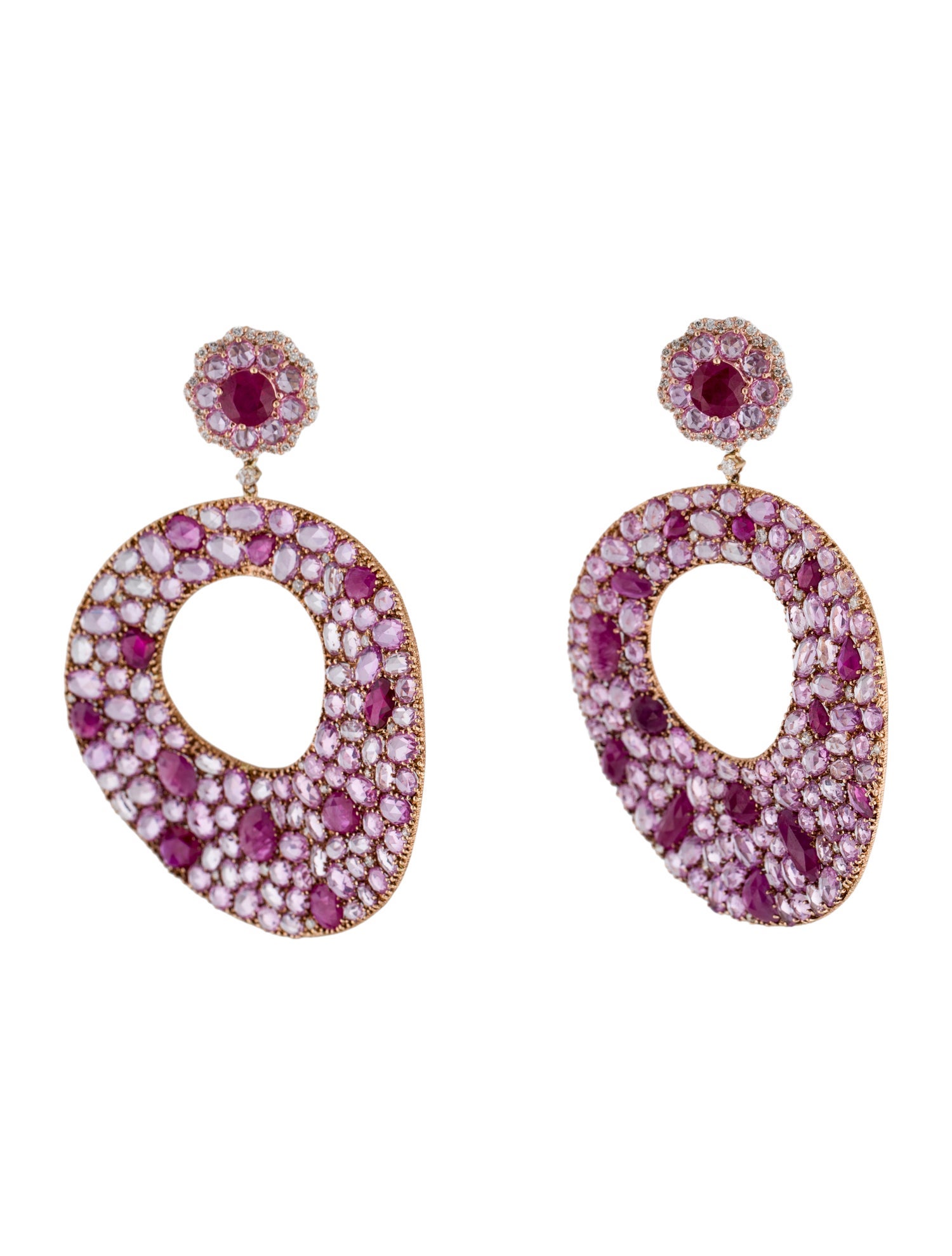 Lorraine Schwartz 18K Sapphire, Ruby & Diamond Convertible Drop Earrings