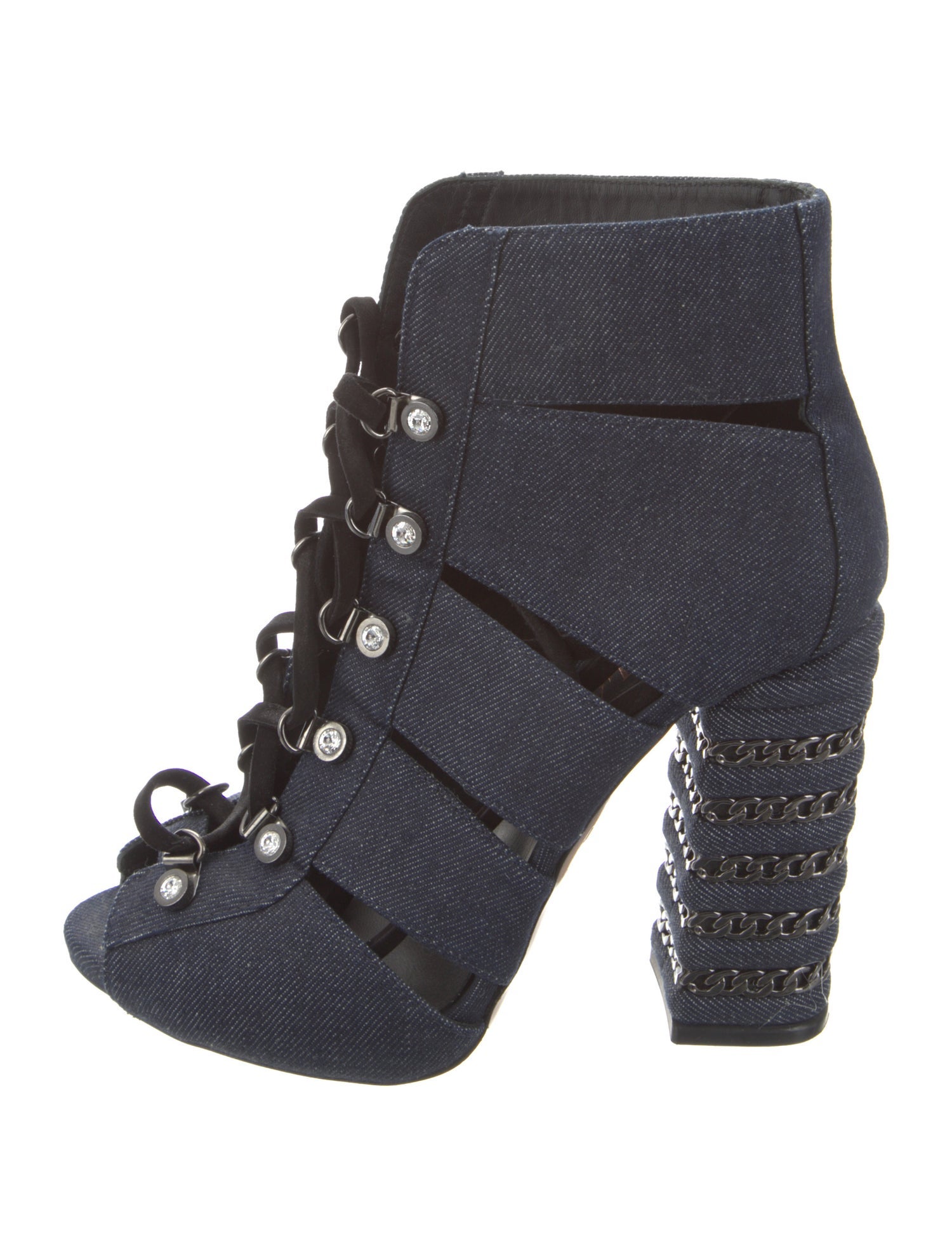 Le Silla Denim Gladiator Sandals