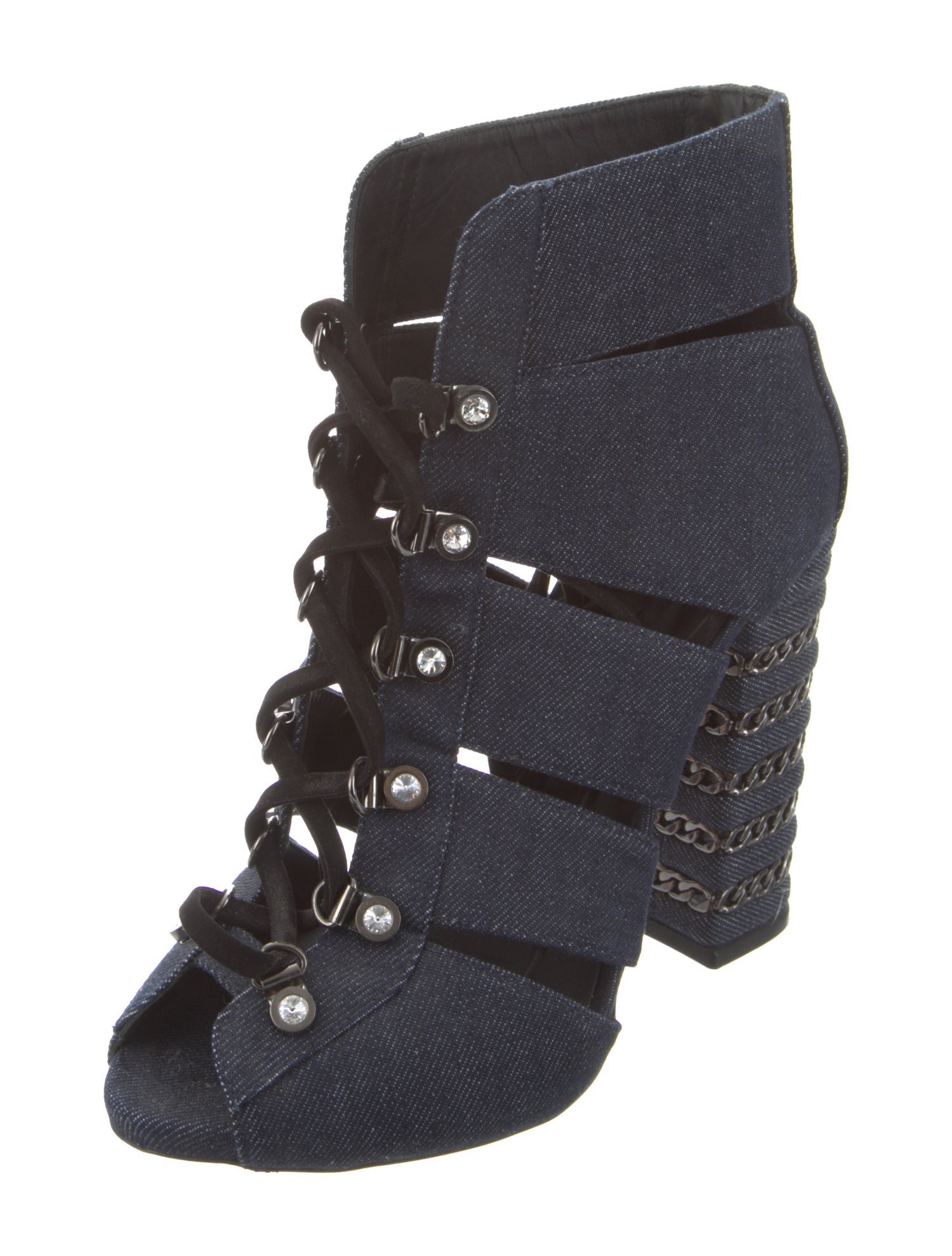 Le Silla Denim Gladiator Sandals