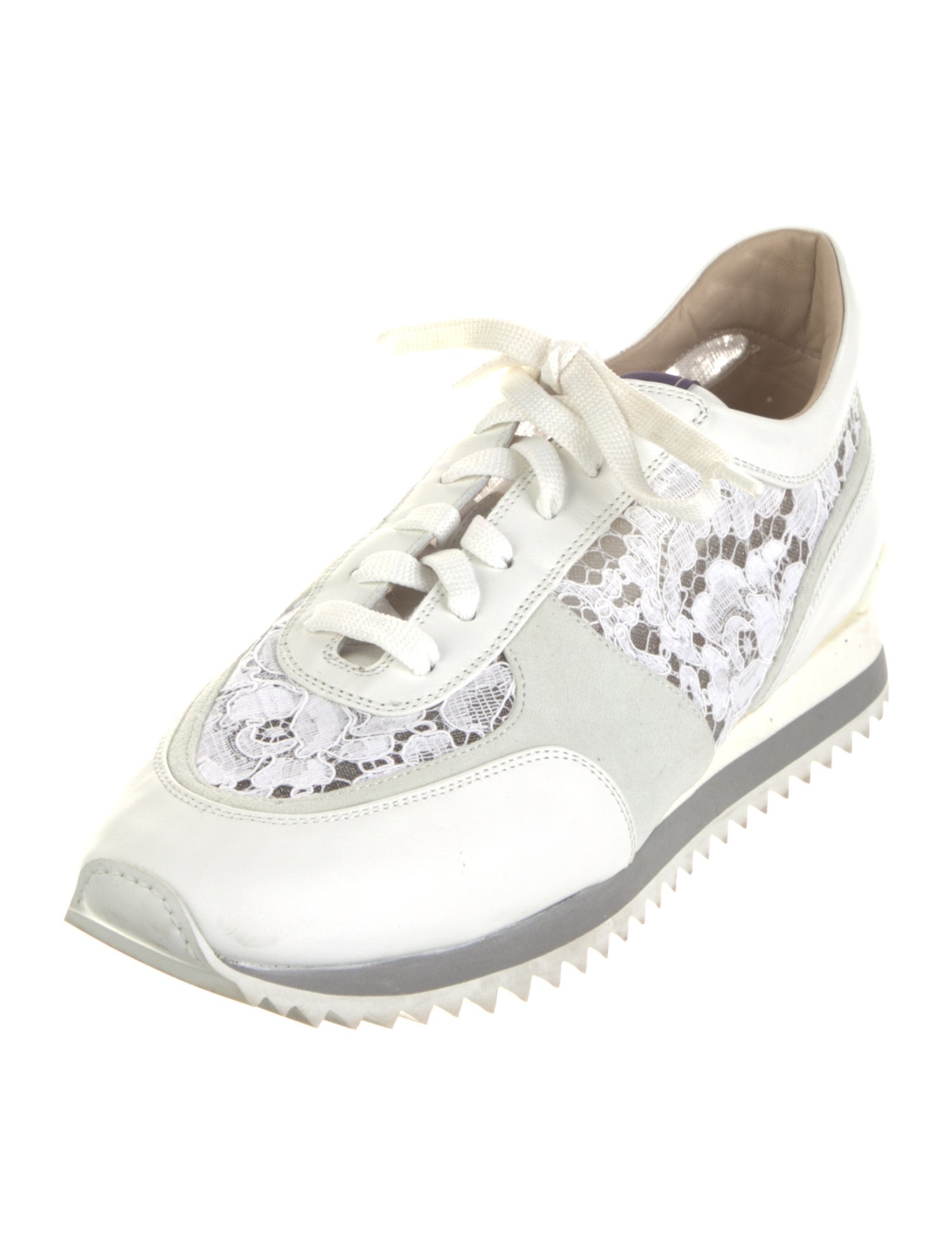 Le Silla Leather Floral Print Sneakers
