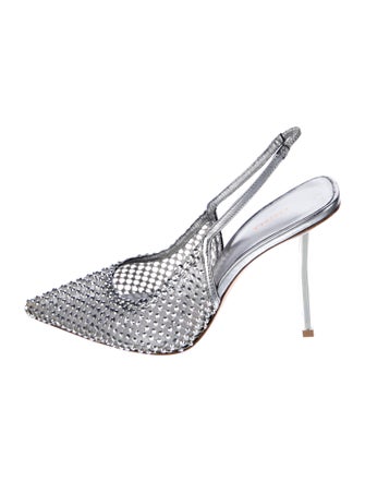Le Silla Crystal Printed Slingback Pumps