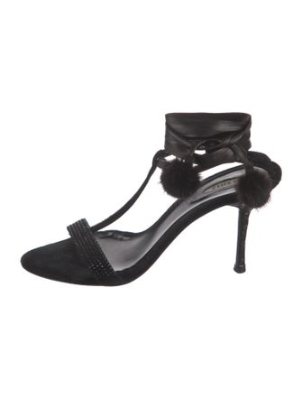 Le Silla Crystal Embellishments T-Strap Sandals