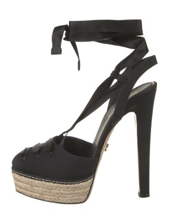 Le Silla Canvas T-Strap Pumps