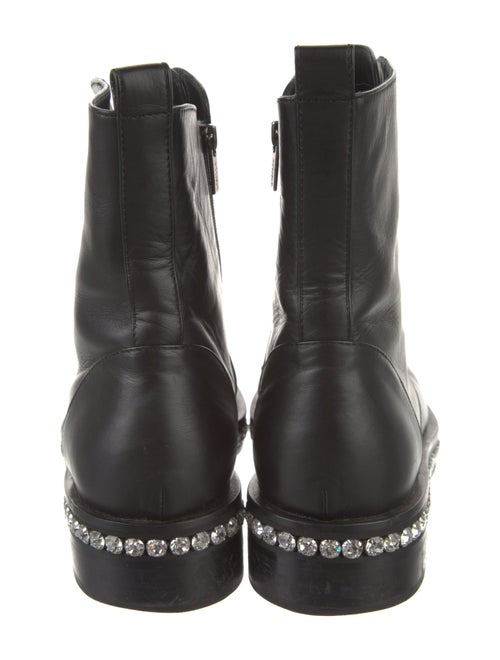 Le Silla Leather Crystal Embellishments Combat Boots