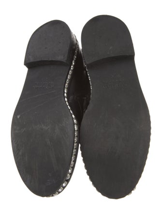 Le Silla Leather Crystal Embellishments Combat Boots