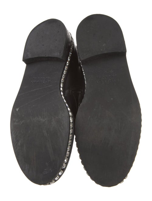 Le Silla Leather Crystal Embellishments Combat Boots