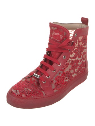 Le Silla Mesh Printed Lace-Up Boots
