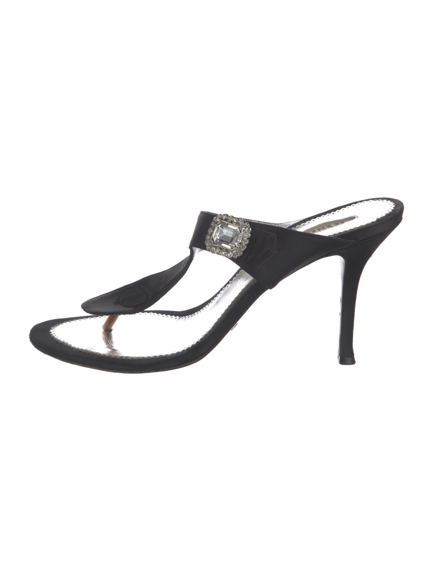 Le Silla Vintage Satin T-Strap Sandals