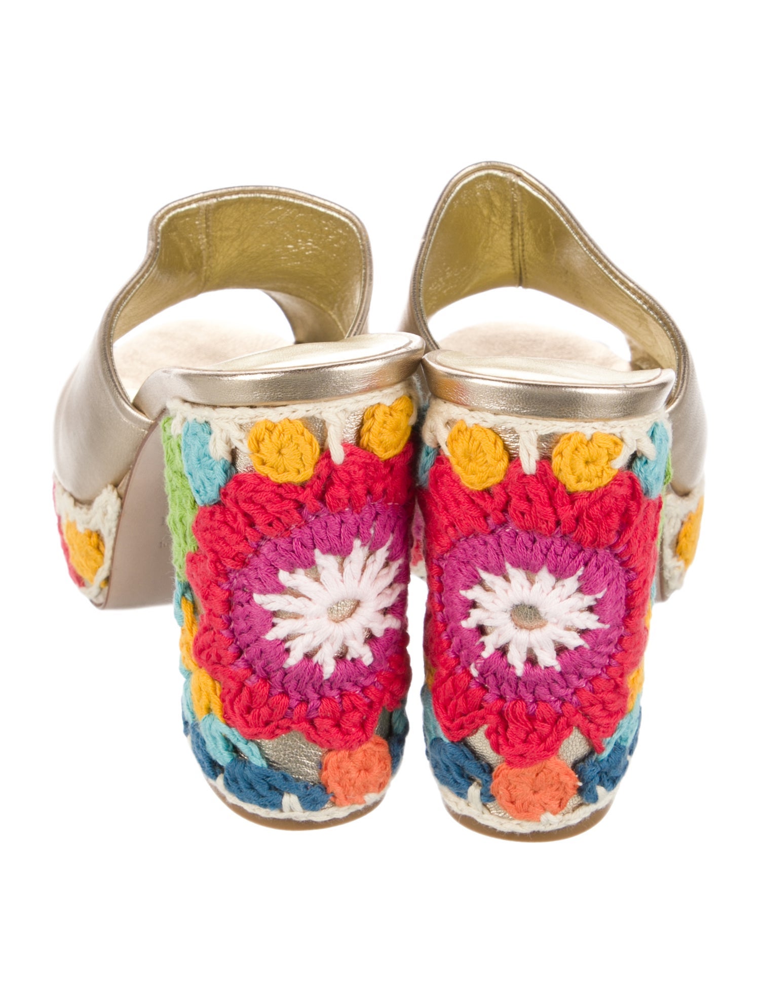 Le Silla Leather Embroidered Accent Slides