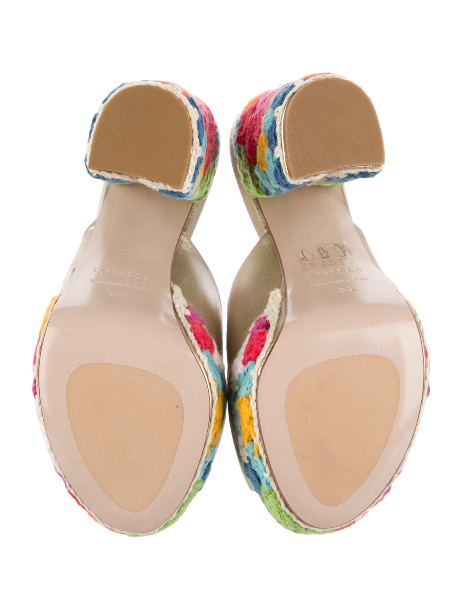 Le Silla Leather Embroidered Accent Slides