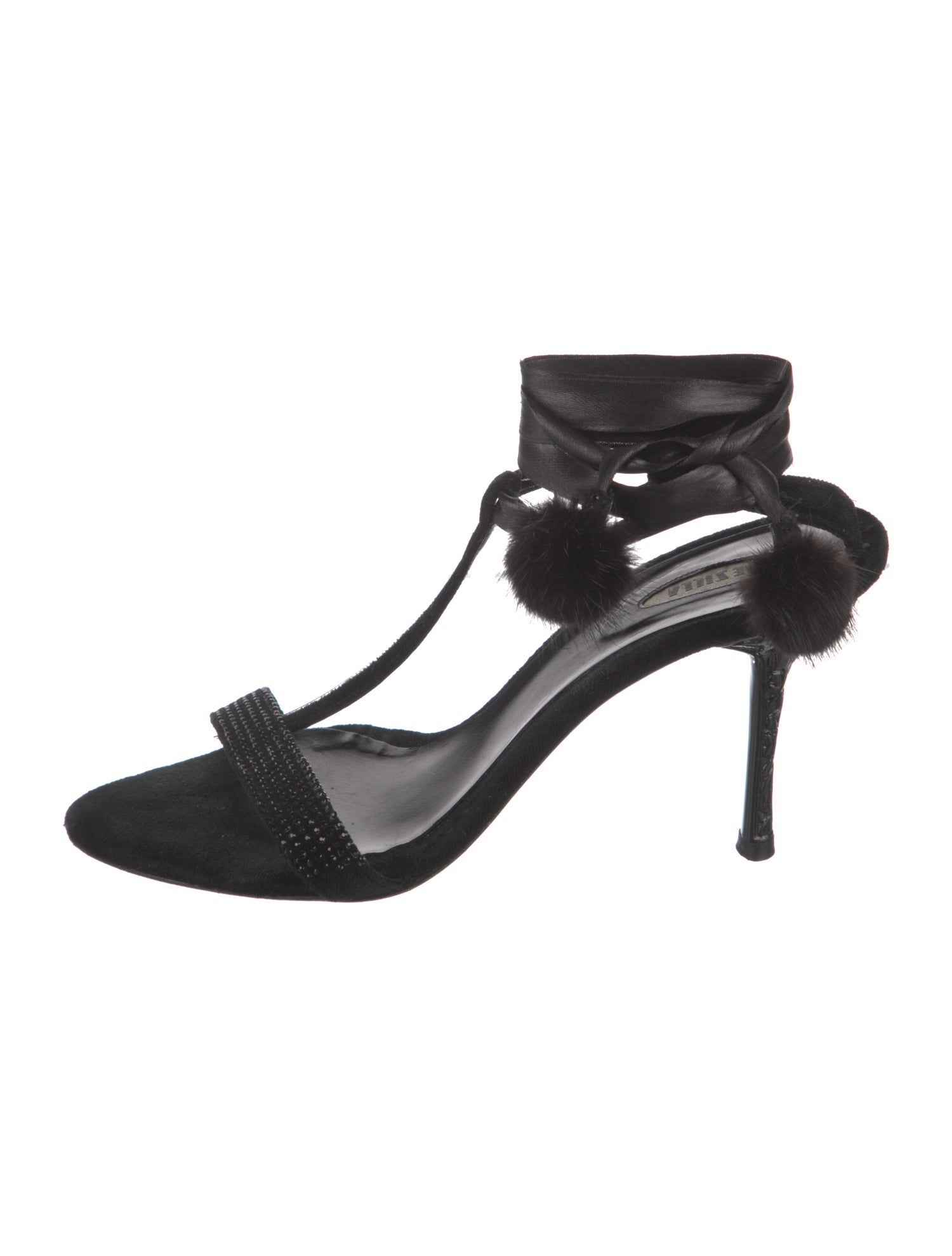 Le Silla Crystal Embellishments T-Strap Sandals