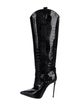 Le Silla Patent Leather Animal Print Boots