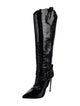 Le Silla Patent Leather Animal Print Boots