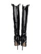 Le Silla Patent Leather Animal Print Boots