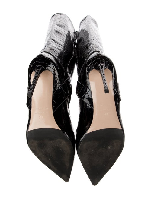 Le Silla Patent Leather Animal Print Boots