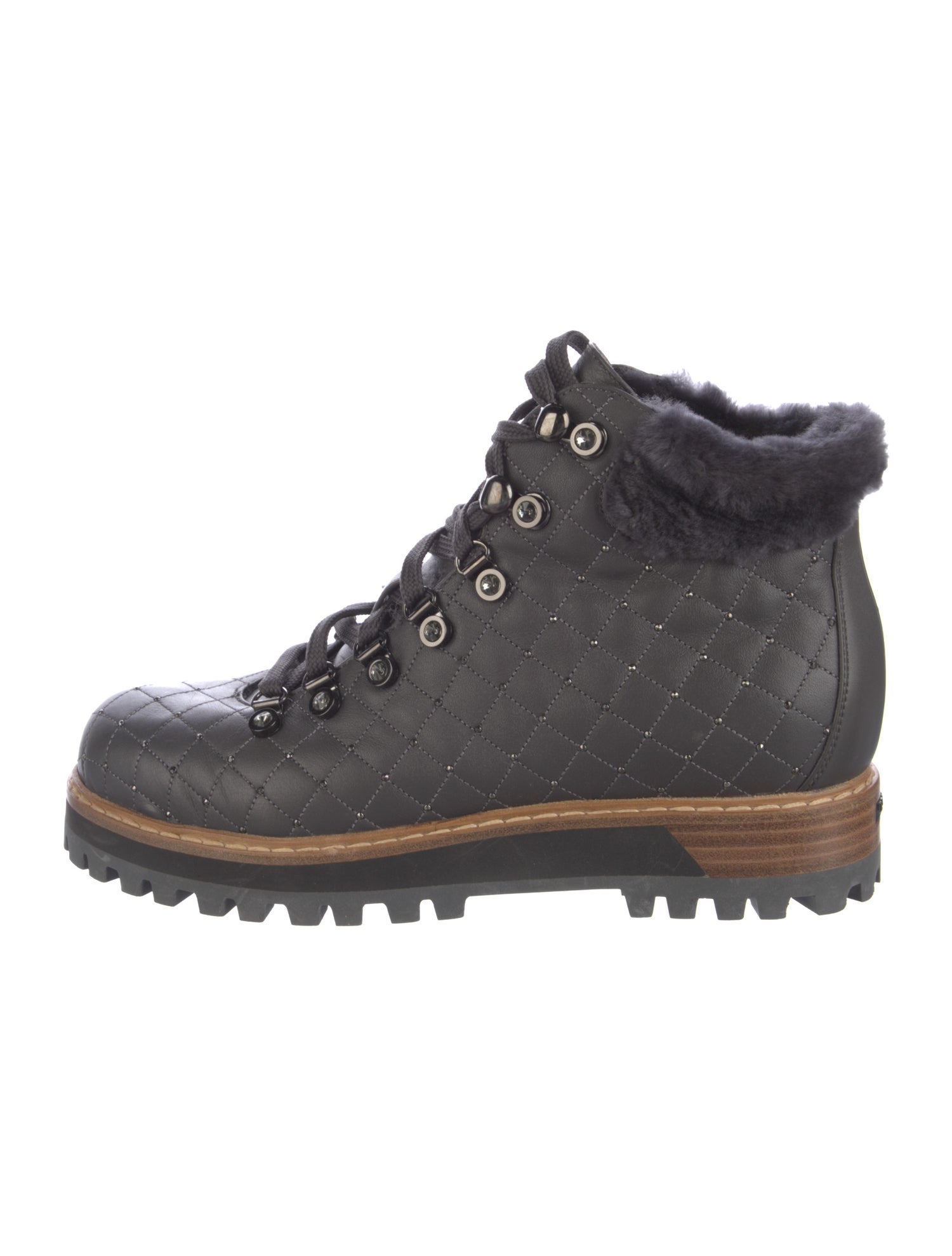 Le Silla Leather Colorblock Pattern Hiking Boots
