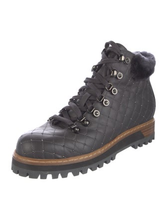 Le Silla Leather Colorblock Pattern Hiking Boots