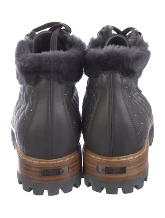 Le Silla Leather Colorblock Pattern Hiking Boots