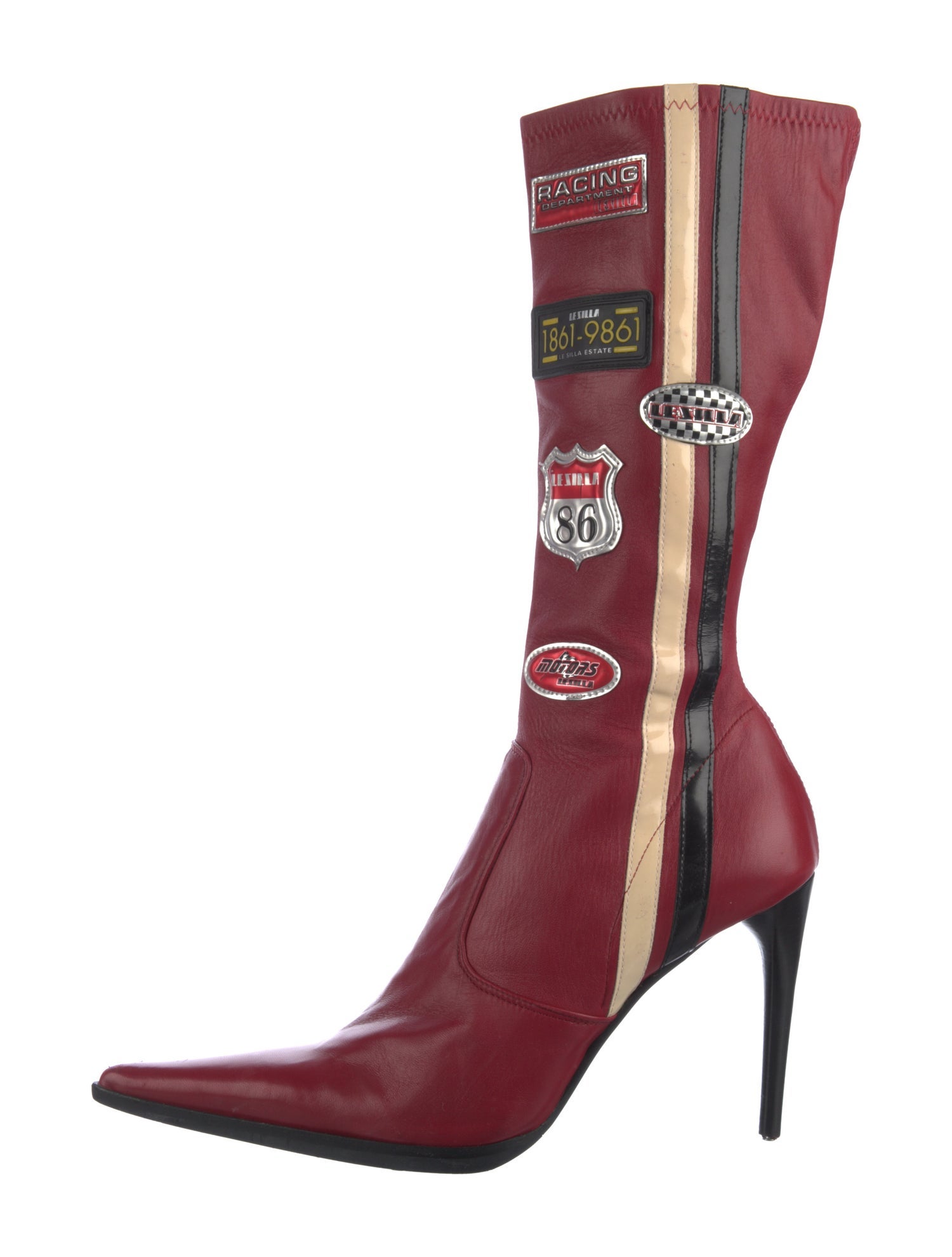 Le Silla Leather Leather Trim Embellishment Sock Boots