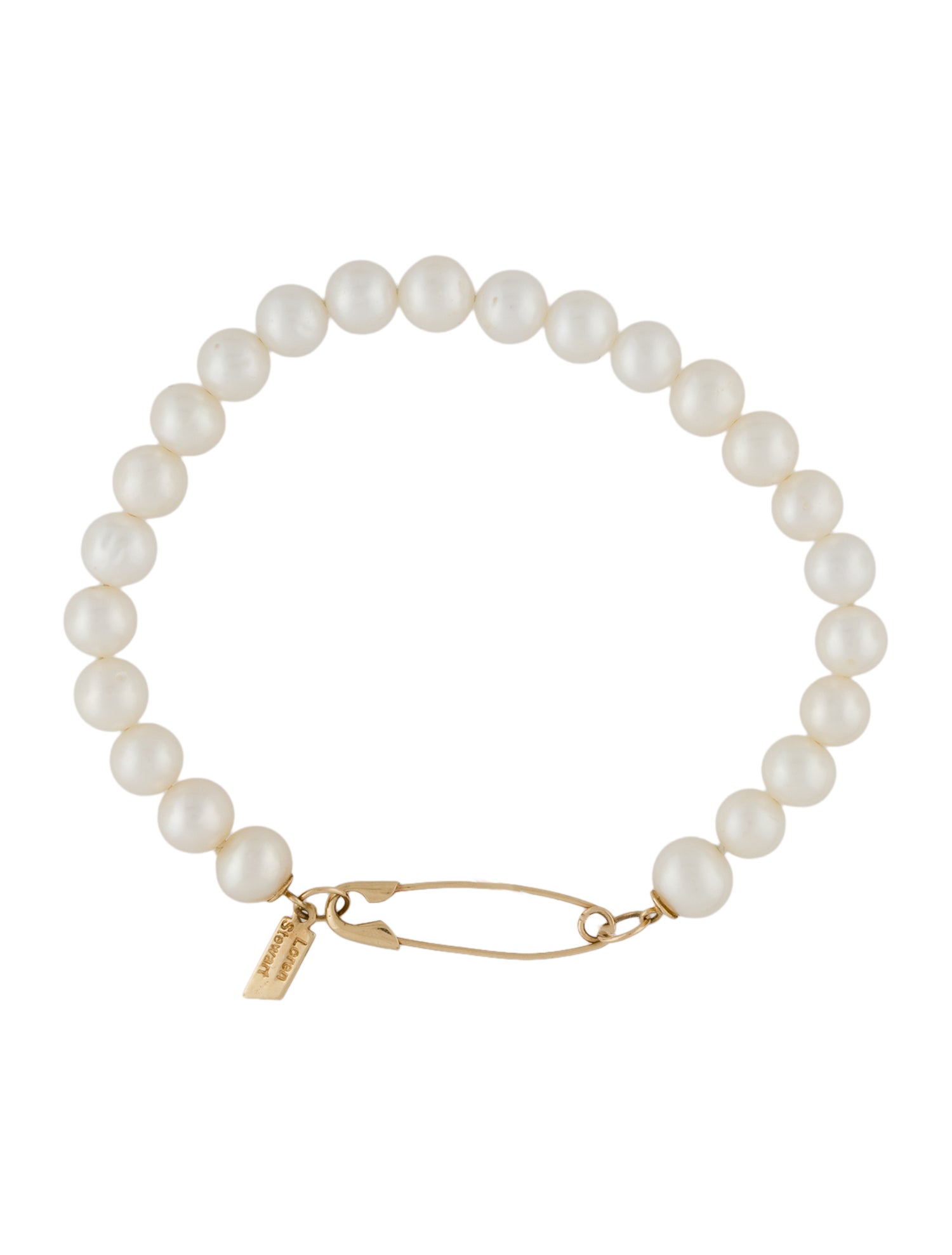 Loren Stewart 14K Pearl Safety Pin Bracelet - Bead, Bracelets