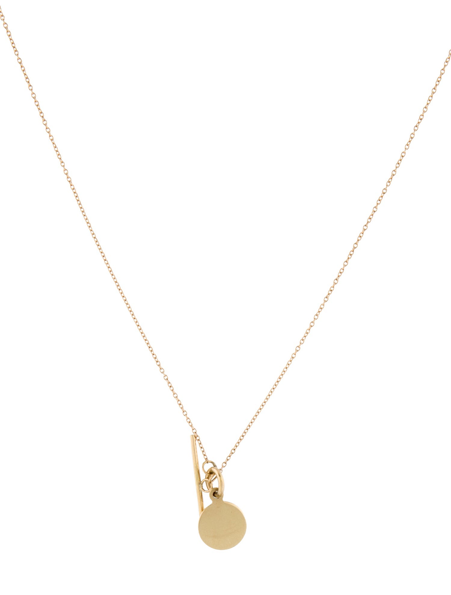 Loren Stewart 14K Mini Disk & Toggle Pendant Necklace