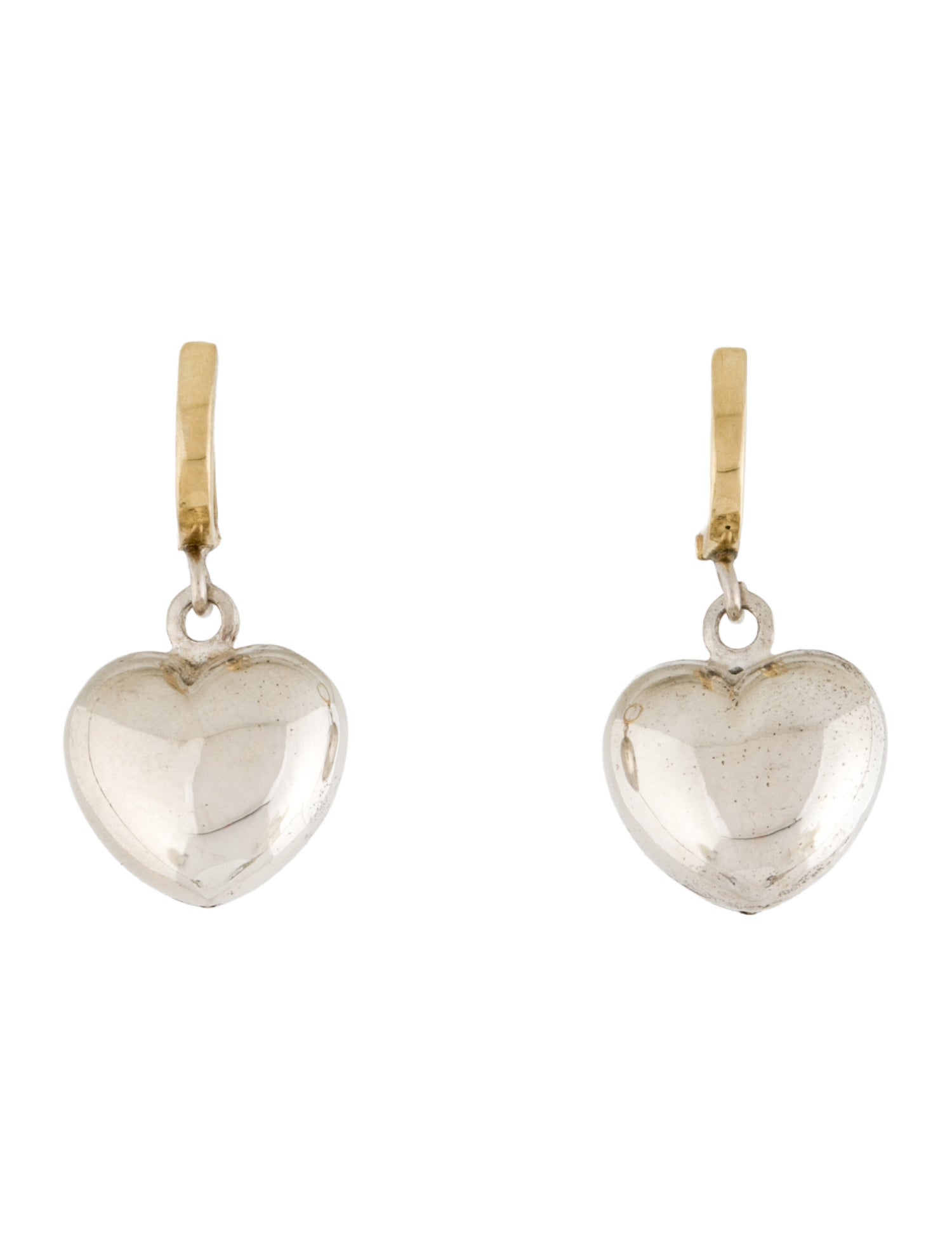 Loren Stewart Two-Tone Gordita Heart Huggie Earrings