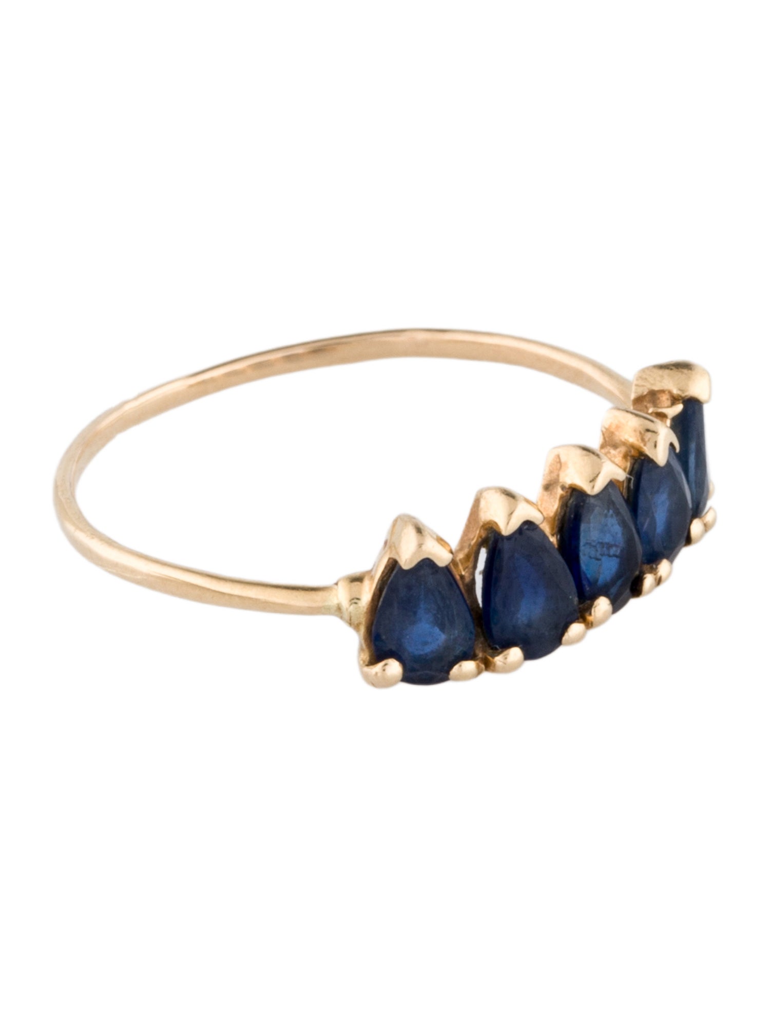 Loren Stewart 14K 1.05ctw Sapphire Teardrop Band