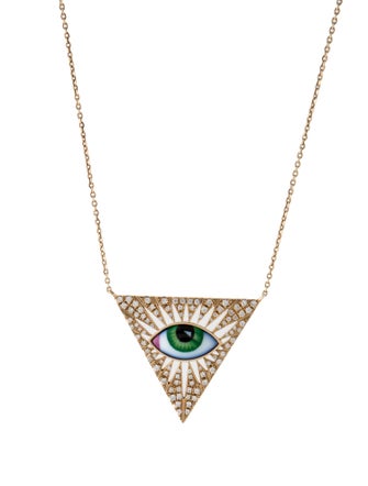 Lito 14K Diamond & Enamel 'Isida Petit Vert' Pendant Necklace
