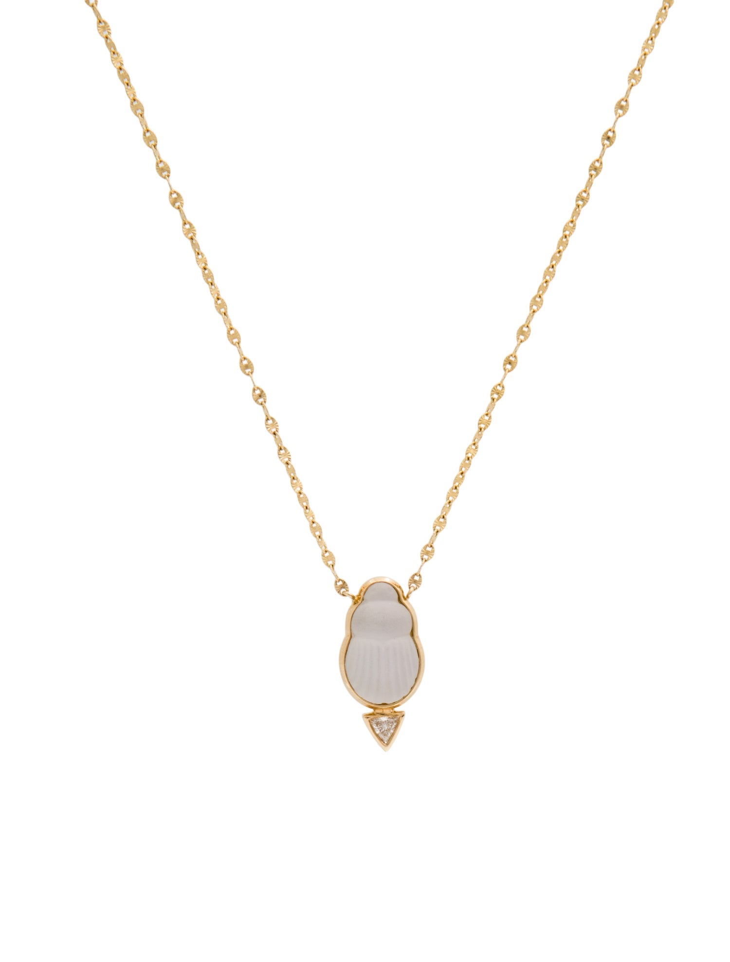Lito 14K Mother Of Pearl & Quartz Doublet & Diamond Small Chiara Pendant Necklace