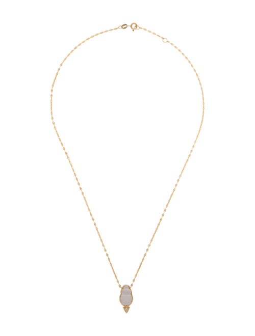 Lito 14K Mother Of Pearl & Quartz Doublet & Diamond Small Chiara Pendant Necklace