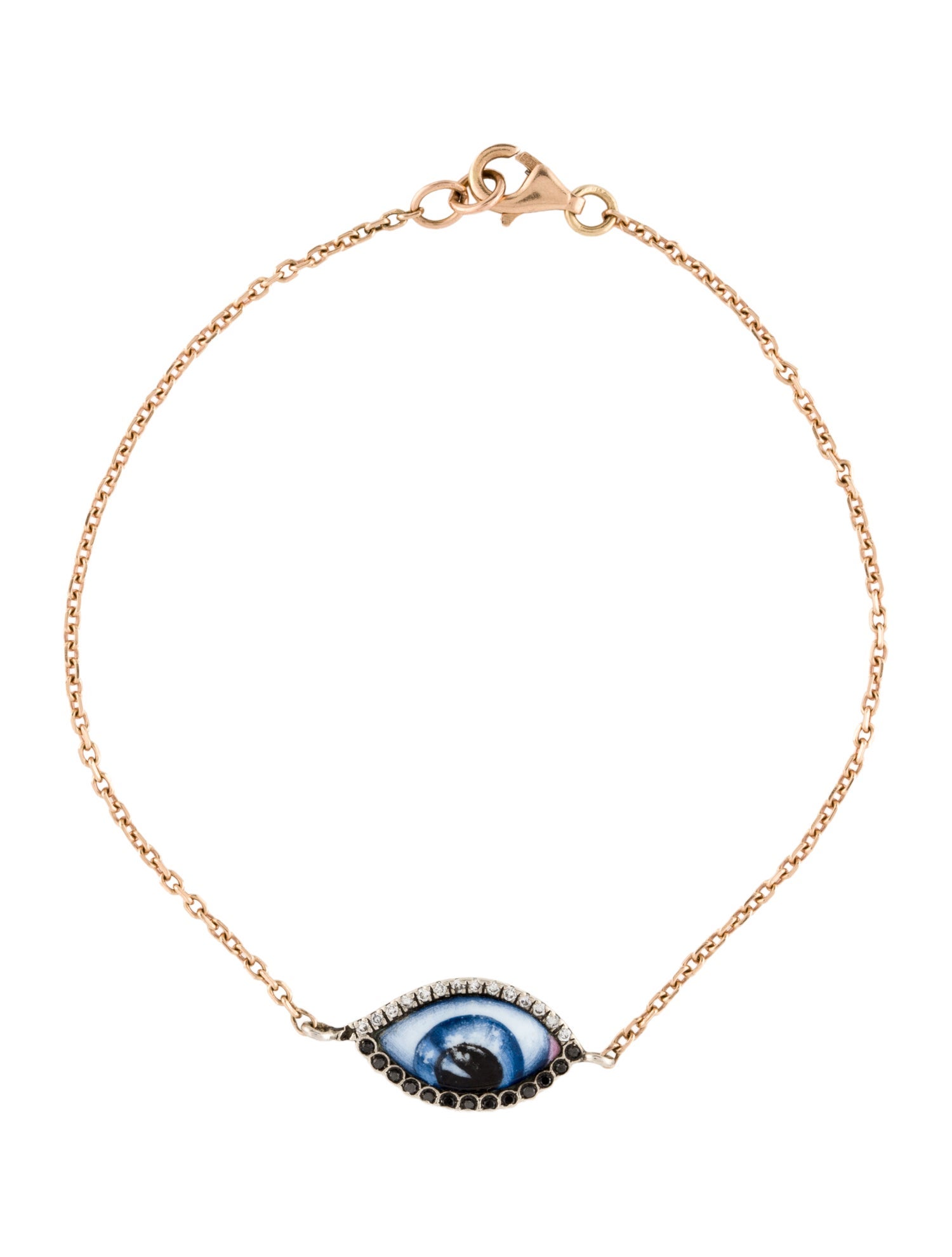Lito Diamond & Enamel Petit Bleu Evil Eye Bracelet