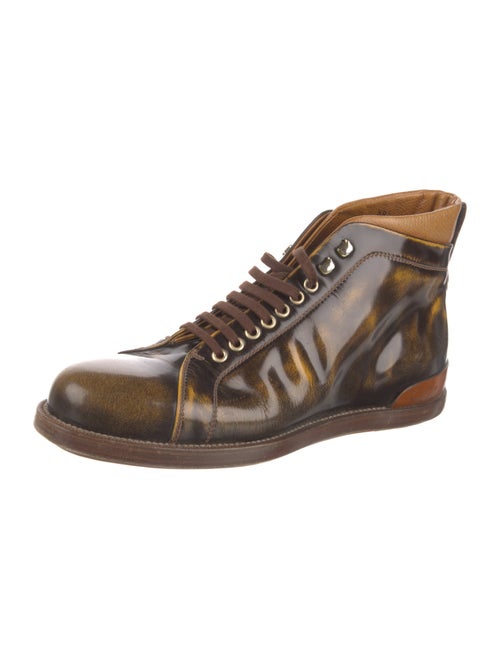 Silvano Lattanzi Leather Tie-Dye Print Sneakers