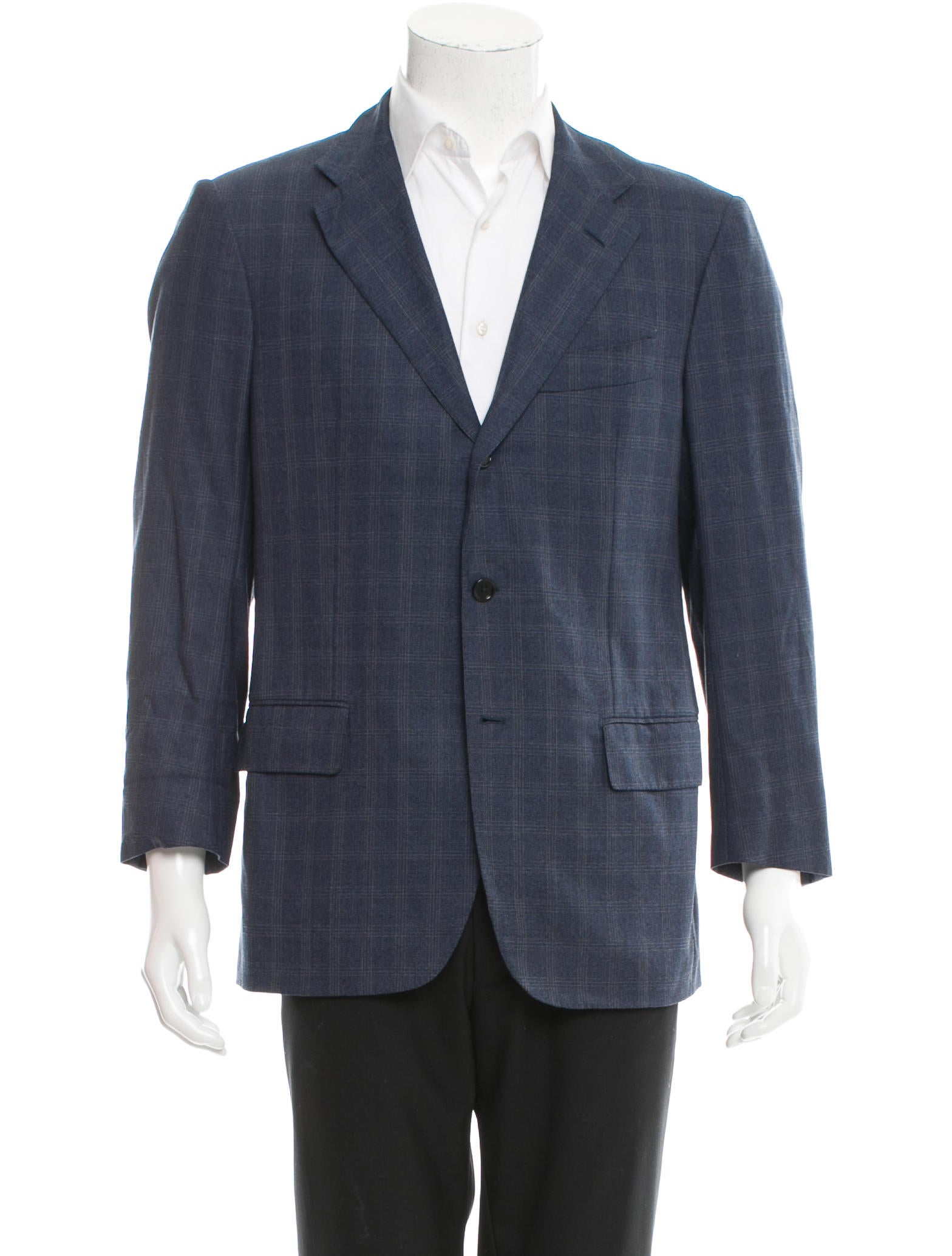 Luciano Barbera Wool Plaid Blazer - Clothing