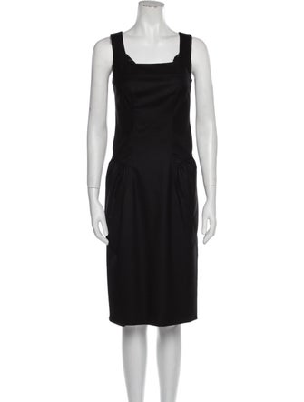 Luciano Barbera Square Neckline Midi Length Dress