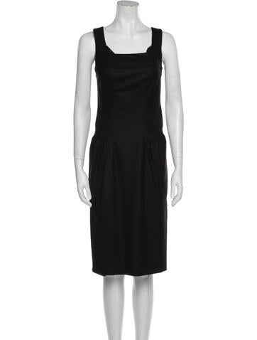 Luciano Barbera Dresses Square Neckline Midi Length Dress XS